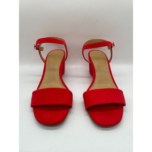 J.Crew Wedge Sandals Belvedere Red Womens Sz 9.5 Open Toe Buckle - Picture 5 of 12